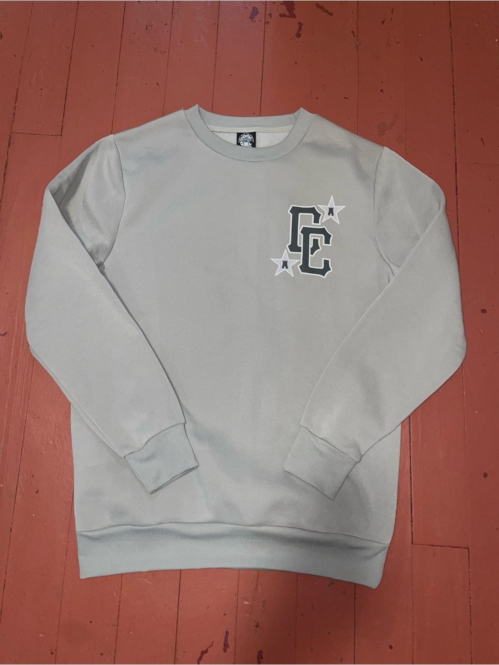 Crooks & castles Men's Light Gray Pullover Sweater with Chest Logo